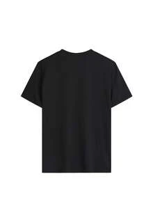 GRDR Men's Black Retro American Fashion Minimalist English Slogan Element Short Sleeve T-Shirt - Black - View 2