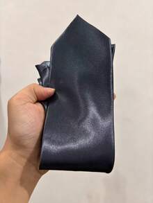 1条8厘米男士纯色深灰色经典休闲领带 - 深灰色 - 查看 5