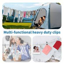 10pcs Heavy Duty Outdoor Clothes Clips, 2.17 Inch Clamps, Bag Clips, Clothespins, Clips For Bags, Food Clips For Laundry, Food Bags, Stainless Steel Hanging (Colorful) - View 7