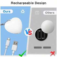 Women's Wallet With Touch Sensor USB Charging LED Night Light, Heart-Shaped Handbag Lamp - White - View 7