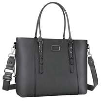 MOSISO PU Cuero para Portátil Tote Bolso para Mujer 17-17.3 Pulgadas Gris - 17.3 Pulgadas - Ver 1