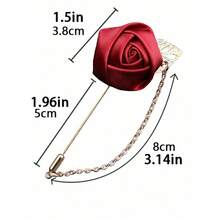 1pc Men's Suit Golden Leaf Rose Brooch With Chain, Unisex Tie Clip - Nhiều màu - Xem 4