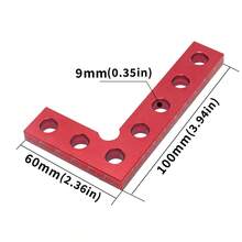 Escuadra de precisión de aleación de aluminio resistente de 100 mm con detector de ángulo de 90° y calibrador de marcado - Construcción de alta calidad, mango ergonómico, herramienta localizadora central con escala y sistema de alineación - Cuadrado de marcado - Ver 4
