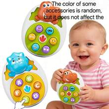 Dinosaur Squeeze Toy, Children's Educational Toy, Cartoon Dinosaur Interactive Toy, Toy Gift, Promotes Visual And Educational Development, Durable Mixed Color Infant Toy, Promotes Motor Skill Development, Birthday Christmas Gift (No Electricity Required) - Multicolor - View 2