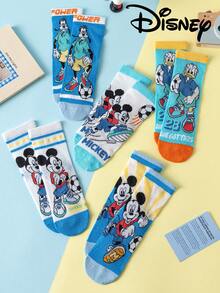 1/5 pares de calcetines de malla Disney para niños - Calcetines de malla transpirables de verano con patrón de fútbol, lindos calcetines de malla de verano adecuados para niños, calcetines de media pantorrilla con tema de fútbol, estilo de dibujos animados coreanos adecuados para niños, calcetines transpirables para estudiantes infantiles - Multicolor - Ver 10