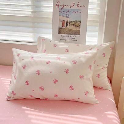 2 件套涤纶花卉印花枕套（不含枕芯），柔软舒适，适合所有季节