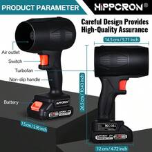 HIPPCRON 21V 无绳吹叶机 - 园艺工具、园艺用品、家用电器，轻便手持式电动吹叶机，适用于花园、清扫落叶、灰尘、汽车、积雪和冰块，多功能家居和庭院清洁工具 - 不含電池 - 查看 4