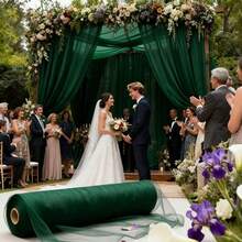 Elegant Dark Green Mesh Fabric, Creating A Graceful High-Quality Mesh Decorative Sheer Fabric, Rectangular Soft Draping Material With High Flexibility, Suitable For Wedding Embroidery Decor, Anniversary, Graduation Ceremony, Housewarming, Bachelor Party, Luxury Events, Reception, Party Backdrop, Indoor & Outdoor Activities, Engagement, Wedding Party, Classic Curtain, Thanksgiving, Christmas, Halloween - View 9