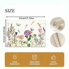 1/2/4/6/8/300pcs Luxury Placemat Set, Featuring Red Floral Pattern Design, Size 12*18 Inches/30*45cm. Multiple Pattern Options Available, Suitable For Family Dining, Home Decor, Birthday Party, Kitchen, Restaurant, And Home Living. 100% Polyester Woven, Washable Polyester Placemats. - Multicolor - View 3