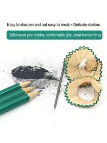 20/10pcs HB Hexagonal Green Pencils, Writing, Drawing, Exam, Suitable For School, Office, Painting And Sketching - Writing Supplies - Multicolor - View 6