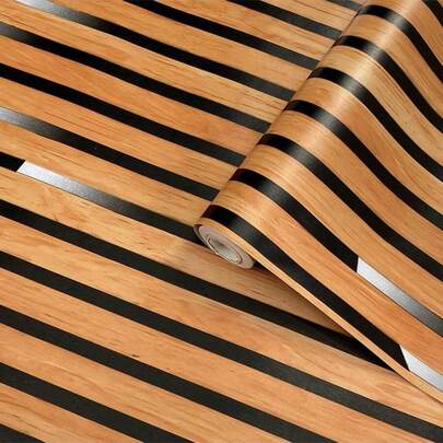 1 Roll Of Grille Striped Self-Adhesive Wallpaper, Waterproof And Removable Wall Stickers, Suitable For Bedroom, Living Room, Kitchen Decoration, Peel And Stick, Easy To Clean, Wall Decoration, Furniture Renovation And Home Decoration Wall Stickers