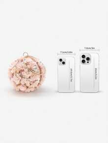 女士迷你手拿包，可爱手提包，时尚个性化派对包，手工花卉晚宴单肩包 - 彩色 - 查看 4