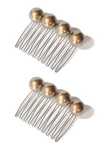 Women's Elegant 10-Tooth Pearl Hair Comb, Minimalist Chic Pearl Side Comb, Versatile Daily Wear Hair Accessory - Multicolor - View 13