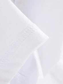 Men's Plus-Size White Casual Top: Short-Sleeve Crew Neck With A Standard, Relaxed Fit. Featuring A Casual Streetwear Aesthetic, It Is Perfect For Weekend Outfits And Island Getaways - 白色 - 查看 3