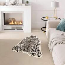 Faux Cheetah Rug Animal Rug Leopard Print Faux Cowhide Area Rug Animal Print Cow Hide Rug For  Room 35 Width X 43 Length Inches - 3'x3'6inch (Động vật) - Xem 5