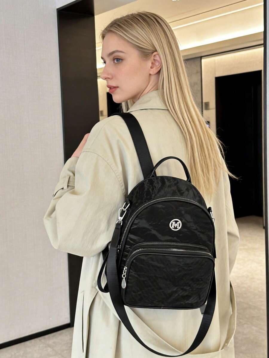 Back To School Student Backpack, College Style, New Fashion, Large Capacity, Premium Feel, Korean Version, Minimalist, Lightweight, Versatile, Multi-Compartment, Women's Shoulder Bag, Tote Bag, Handbag, Suitable For Travel, Shopping, Dating, College, Work, Business, Commute, Outdoor, Travel, Outing