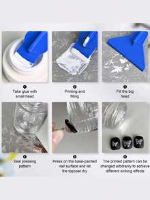 Leopard Print Mixed Graphic Steel Plate With Backing Board, French Cartoon Cat Grid Transfer Nail Art Tool - Multicolor - View 4