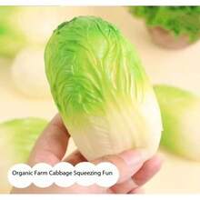 1个创意卷心菜造型软萌减压玩具，柔软逼真的毛绒蔬菜玩具，适合办公室减压、生日礼物、青少年减压软玩具、挤压粘性软玩具、水性软胶玩具、柔软挤压感官减压玩具 - 彩色 - 查看 6