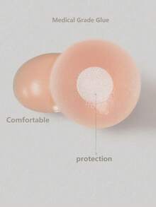 2/6/12pcs Reusable Women Nipple Covers, Silicone Adhesive Invisible Pasties With Travel Case - Multicolor - View 3