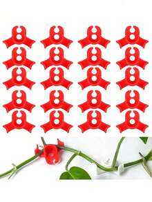 20pcs Plastic Garden Potted Plant Bending Tube Clips, Red & Green Plant Training Fixator 90 Degree Bending Clips - Multiple Styles - View 3