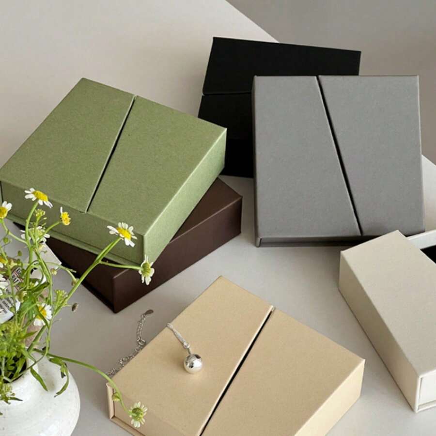 1/3 buc Cutie cadou elegantă pentru bijuterii cu închidere cu capsă - Organizator interior dreptunghiular negru pentru cercei, coliere, inele, brățări și seturi de nail art - Perfect pentru Ziua Îndrăgostiților, carnaval, depozitare de călătorie și ambalare de cadouri, cutie de bijuterii, organizator de bijuterii - multicolor - Vizualizare 1