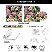 1卷时尚火烈鸟花卉壁纸，甜美植物动物印花壁纸，精致室内装饰贴纸，适用于房间、橱柜装饰，多种自粘易撕壁纸，手工贴纸 - 火烈鳥 - 查看 7