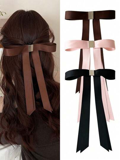 Kẹp tóc nơ từ tính mới, phụ kiện tóc kiểu ballet với ruy băng có thể tháo rời, kẹp tóc xinh xắn cài sau gáy, kẹp tóc hợp kim sắt thanh lịch, phù hợp cho mùa xuân, hè, thu, đông, kẹp tóc đi biển mùa hè, kẹp tóc du lịch.