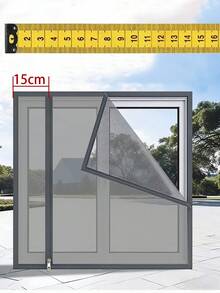 Màn chống muỗi màu xám mới có khóa kéo, dễ dàng tự lắp đặt, không cần khoan, lưới chống muỗi và côn trùng dán vô hình. - Phía bên trái màu xám mở - Xem 2