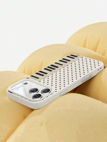 1个蕾丝边钢琴纹黑色波点图案液态硅胶防震手机壳，适合作为节日礼物，兼容苹果XS/XR/11/12/13/14/15/16/17 Pro/Pro Max/14/15/16 Plus - 彩色 - 查看 4