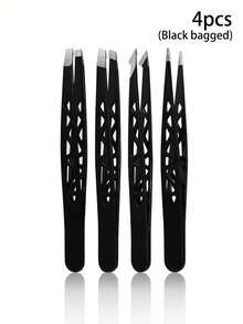 Bộ dụng cụ tỉa lông mày bằng sắt rỗng 4 món gồm nhíp, kìm nhỏ, kéo tỉa lông mày để cắt tỉa lông không mong muốn. - Một kích cỡ phù hợp cho tất cả - Xem 13