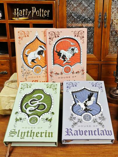 Harry Potter 1本复古笔记本，复古素描主题，复古动物彩色硬皮日记本，学院周边书籍，复古手册，工作礼物，朋友聚会礼物，毕业礼物[官方授权]