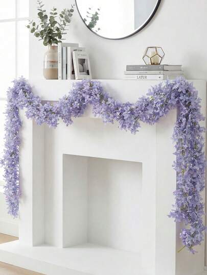 1pc Blue-Purple Lilac Flower Stem, Suitable For Spring Decor, Window Display, Living Room Wall, Staircase, Wedding, Holiday, Indoor & Outdoor Wall Decor