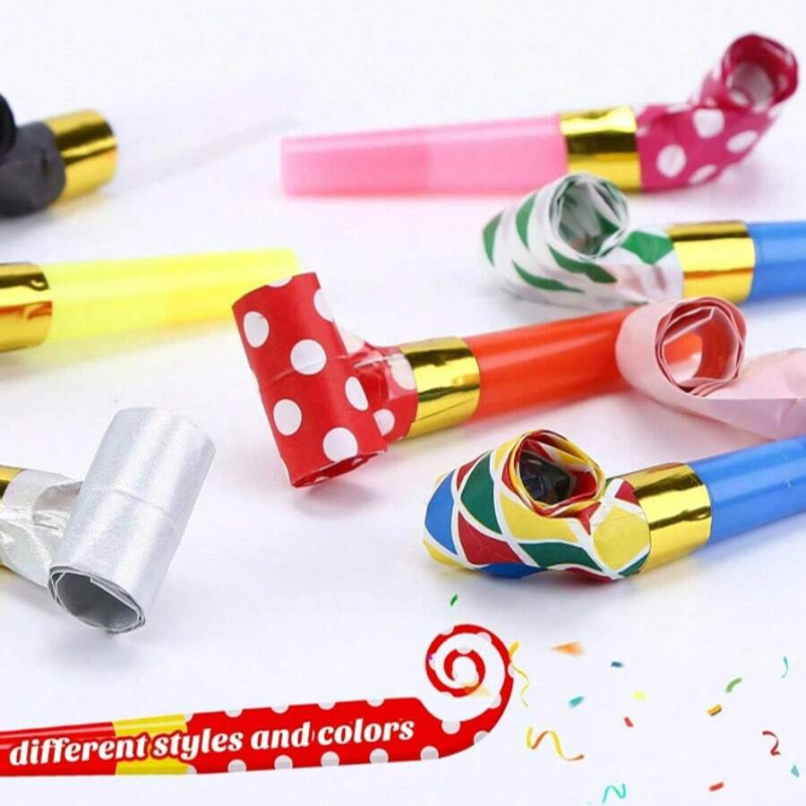 20/30pcs Colorful Party Whistles - Vibrant Dragon Shaped Blowout Suitable For Birthday, Graduation Ceremony And Celebration Events, Plastic Material, No Feathers, Great For Sports And General Party Decoration, Party Supplies | Vibrant Party Decor | Plastic Whistles - Multiple Styles - View 1