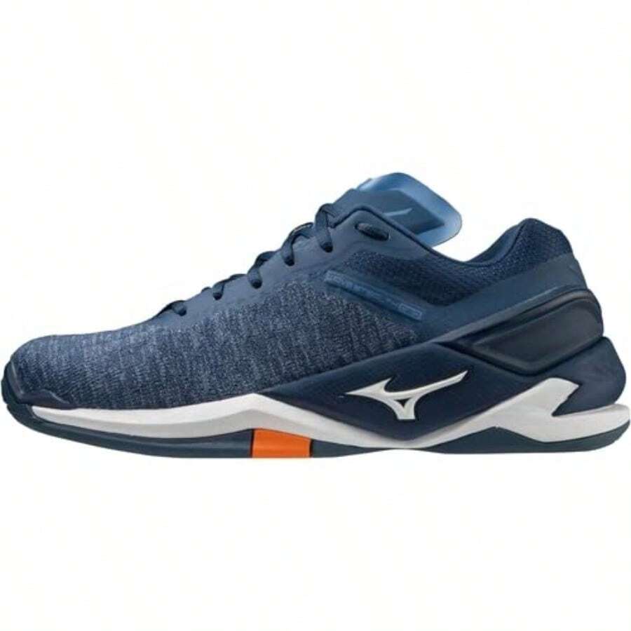 - Zapatos de Balonmano Wave Stealth Neo Security para Interiores amplios Ligeros para Interiores - Azul marino/blanco/naranja - Ver 1