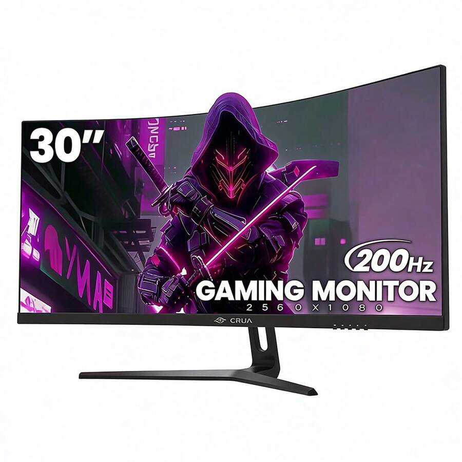 GAWFOLK 30" FHD 200Hz Curved Gaming Monitor | Immersive 1500R Ultrawide Screen, 1ms Response Time, AMD FreeSync Premium | 1920x1080 Computer Monitor For PC Gaming, Home Office & Cinematic Entertainment | Low Blue Light & Flicker-Free Technology For All-Day Comfort | Best Value All-In-One Gaming & Productivity Monitor | The Ultimate Holiday Gift To Elevate Any Setup [Monitor, Monitor Gaming, Gaming Monitor, Computer Monitor, PC Monitor, Portable Monitor, TV Alternative]