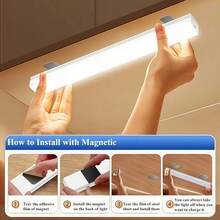 2pcs LED Motion Sensor Lights, USB Rechargeable, 3 Color Modes, Dimmable, Large Battery Capacity, Ideal For Bedside, Nightlight, Hotels And Bars - 2PCS - View 9