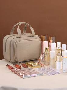 Bolsa de cosméticos de gran capacidad, bolsa de viaje con compartimentos para almacenamiento de maquillaje, organizador portátil de herramientas de cosmética de viaje al aire libre, bolsa de aseo - Multicolor - Ver 7