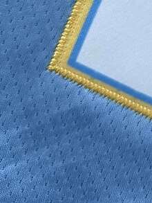 Atonmore 15# 藍色刺繡無袖籃球球衣，男士休閒運動上衣 秋季 - 藍色 - 查看 3