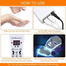 7-Color Light-Emitting LED Head And Neck Beauty Facial Mask Photon Red Light Facial Skin Care Brightening Skin Care Tool - View 10