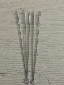 5pcs Straw Cleaning Brushes - Stainless Steel Beverage Straw Brush, Suitable For Cleaning Glass, Silicone, Metal Straws, Teapot Spouts, Mini Bottles - White - View 12