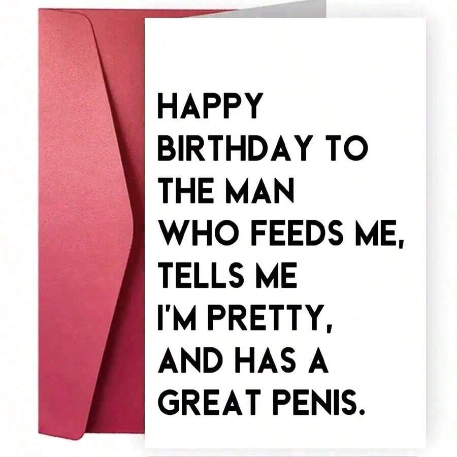 1Pc Funny Birthday Card Gift For Men Husband Boyfriend Him,Cheeky And Romantic Bday Card - View 1