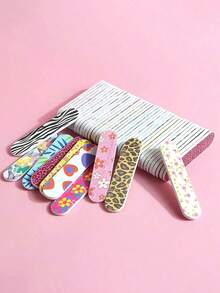 100/50/30/20/13/5/1pc Double-Sided Durable Portable Mini Nail File, Suitable For Natural Nails And Artificial Nails, Compact Colorful Design, Perfect For Manicure And Pedicure - Multicolor - View 6
