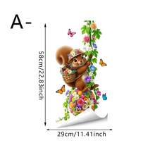 1/2pcs Cute Cartoon Rabbit & Squirrel Swing Window Stickers, Reusable PVC Double-Sided Transparent Static Cling Glass Decals, Suitable For Doors, Windows, Living Room, Dining Room, Mall And Home Decor - Window Stickers - View 10