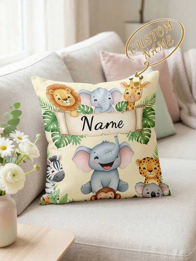 1pc Customizable Personalized Text Printed Double-Sided Throw Pillow Cover, Suitable For Mother's Day, Father's Day, Thanksgiving, Teacher's Day, Etc. Self-Made Pattern Pillow Cover, A Great Gift For Family And Friends