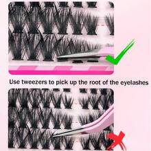 280 Clusters Of 40D False Mink Eyelashes D Curl Natural Eyelash Extensions Russian Strip Individual Eyelashes Makeup Tool - D - View 10