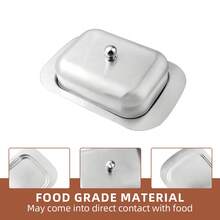 1pc Stainless Steel Butter Dish With Lid, Butter Storage Box With Handle, Food Container Suitable For Kitchen Countertop & Refrigerator - View 9