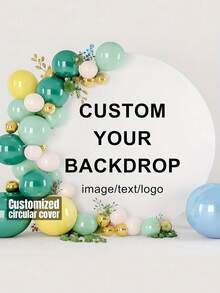 Latar Belakang Foto Bulat Kustom - Latar Belakang Fotografi Bulat yang Dipersonalisasi (Cetak Gambar/Logo/Desain Anda Sendiri). Terbuat dari Kain Poliester Tahan Lama, Cocok untuk Pernikahan, Pesta Ulang Tahun, Acara Baby Shower, Properti Studio, dan Berbagai Dekorasi Acara | Desain Bulat Modern | Tekstur Halus - Aneka warna 01 - View 2