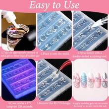 3Pcs Silicone Nail Molds 3D Bow Charms Nail Mold Carving Template Stencil For Women Nails Art Fingertip Decoration Transparent Resin Craft Accessories - Trong sáng - Xem 4