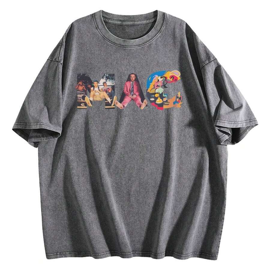 Women's Casual Oversized Graphic Print Short Sleeve Round Neck T-Shirt, Perfect For Streetwear Style With Slight Stretch Fabric - 灰色加厚款 - 查看 1