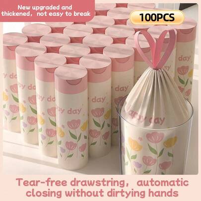 100 chiếc/gói, không cần xé mở, chỉ cần kéo ra, tiết kiệm thời gian. Có dây kéo, chỉ cần kéo lên và đóng lại để mang đi, không làm bẩn tay, không bị rò rỉ súp. Được làm dày để giữ xương, mảnh kính vỡ và các vật cứng khác, chắc chắn khi sử dụng trong nhà bếp. Có in họa tiết hoa nhỏ, trông đẹp mắt khi sử dụng trong gia đình, không gây mất thẩm mỹ.